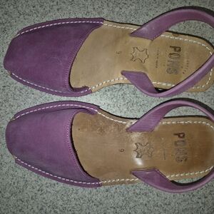 Women's PONS Purple Leather Sling Back Sandals